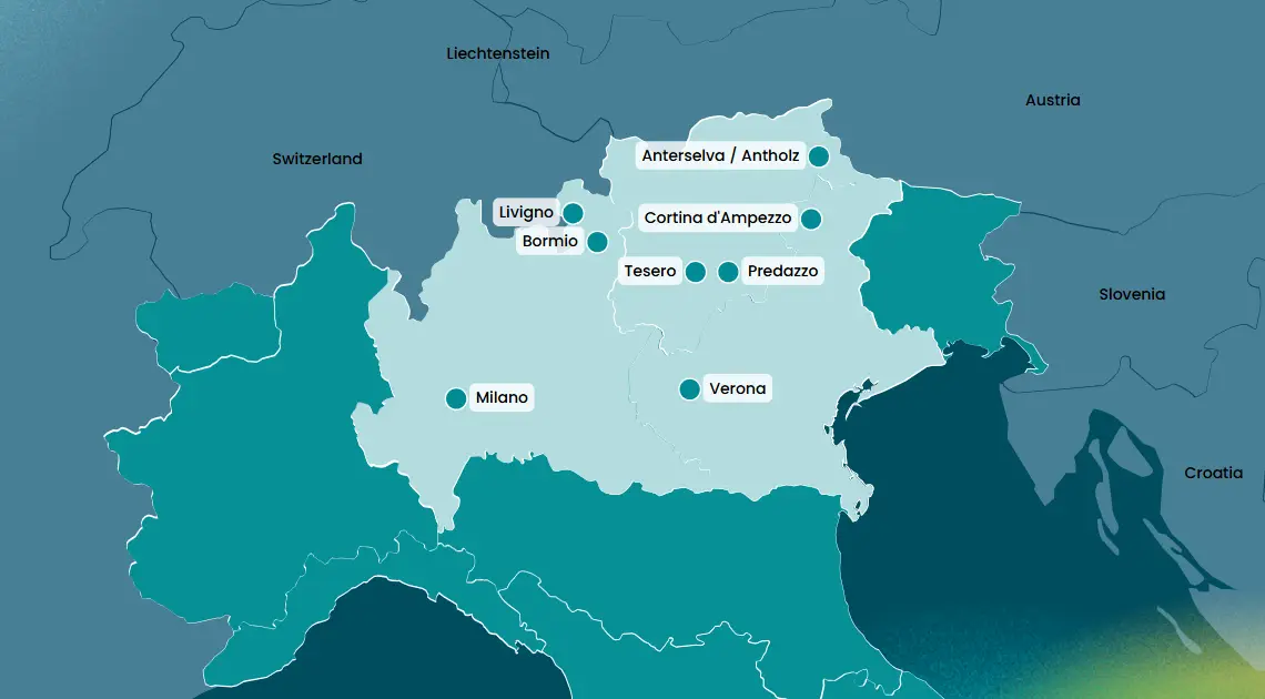 map olimpic game 2026 Italy